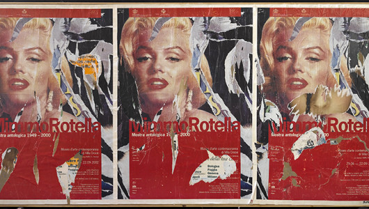 Cleopatra Liz, 1963 Décollage Le Marilyn di Rotella, 2002 Decollage auf Leinwand, 140 x 294,2 cm Privatsammlung © Fondazione Mimmo Rotella tela, 132 x 135 cm Collezione Koelliker © Fondazione Mimmo Rotella