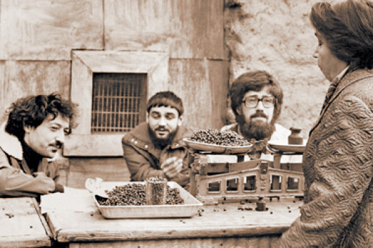 Бахыт Кенжеев, Александр Сопровский и Сергей Гандлевский. 1970-е. Фото из архива Алексея Цветкова
