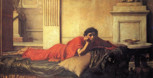 «Нерон мучается от угрызений совести после убийства матери», картина Джона Уильяма Уотерхауса, 1878 г.