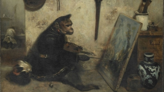 Александр Габриэль Декамп (1803-1860) «Обезьяна-художник в мастерской». Фото: предоставлено музеем Гран-пале 