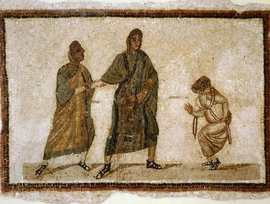 Scene from a comedy of Plautus (254-184 BC), from Sousse, Tunisia