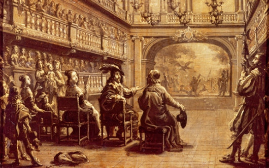Jean ed Saint-Igny. Représentation théâtrale au Palais Royal avec Louis XIII, Anne d'Autriche et Richelieu. Musée des arts décoratifs.