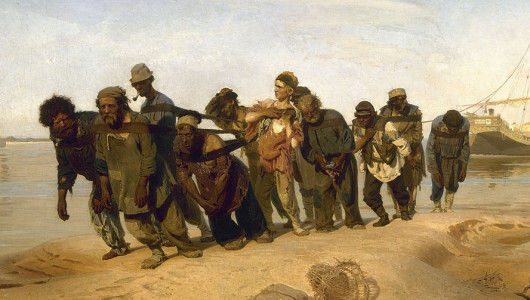Илья Репин. Бурлаки на Волге, 1872—1873. Холст, масло. 