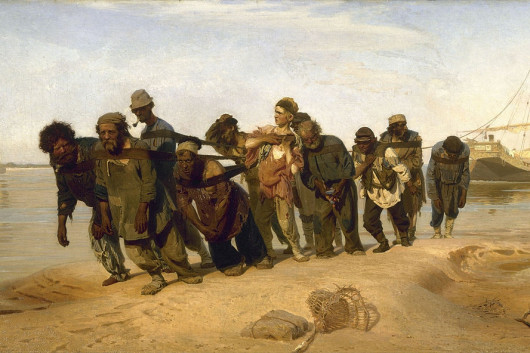 Илья Репин. Бурлаки на Волге, 1872—1873. Холст, масло. 
