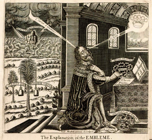 Портрет его Священного Величества в одиночестве и несчастьях. Из книги: Джон Гауден. Царственный образ. Лондон, 1649 (1648 по старому стилю).